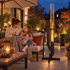 Pellet-Feuersäule mit Glasrohr 138 cm – Pelletfackel für Garten & Terrasse