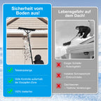 Cecaylie Dach-Schneeräumer mit Teleskopstiel 3,6/4,8 m, 70 cm Schneeräumer für Dächer