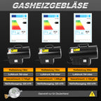 Gasheizgebläse 10/15/30 kW mit Gasschlauch & Druckminderer