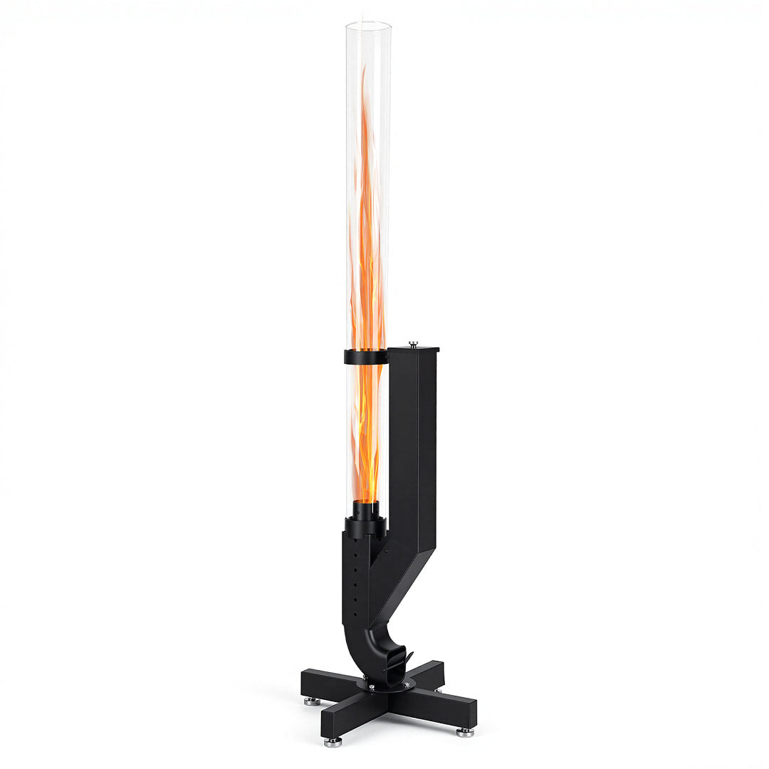 Pellet-Feuersäule mit Glasrohr 138 cm – Pelletfackel für Garten & Terrasse