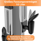 Cecaylie Glühweinkocher 8/10 L aus Edelstahl mit Zapfhahn & Thermostat