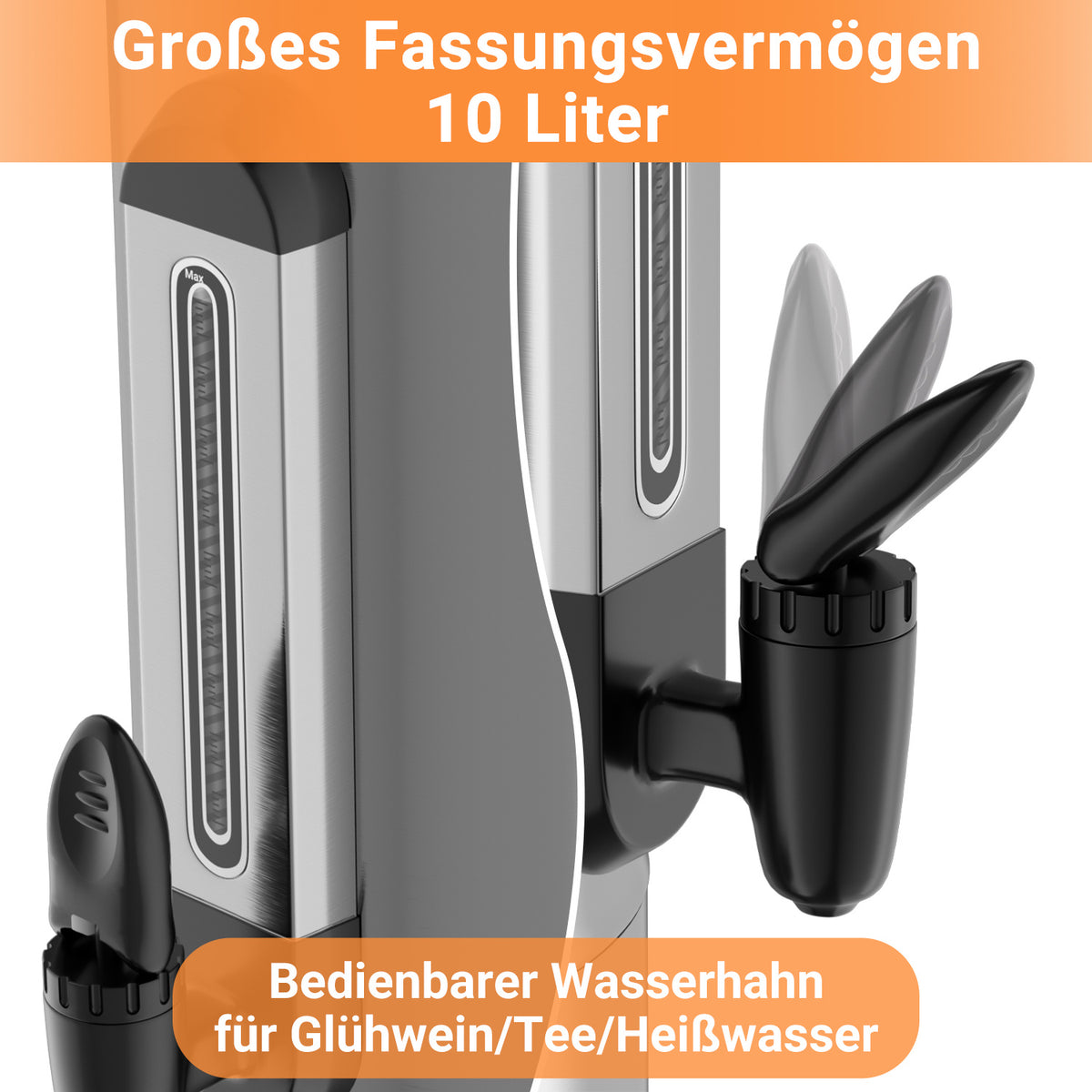 Cecaylie Glühweinkocher 8/10 L aus Edelstahl mit Zapfhahn & Thermostat