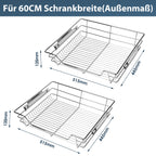 Ausziehbare Teleskopschublade für Küchenschrank 30–60 cm – 2/4/6er Set