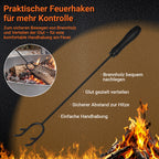 Cecaylie Feuerschale Ø75 cm mit Griffen oder Abdeckung Ø75,5 cm, Stahl, Schwarz