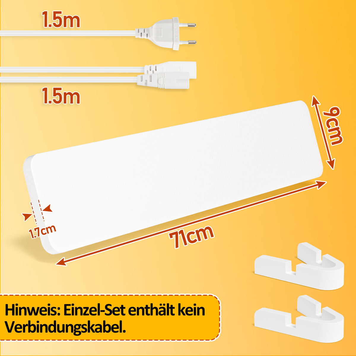 Infrarot-Schimmelentferner & Wandtrockner 50 W, 52 × 9 × 1,7 cm