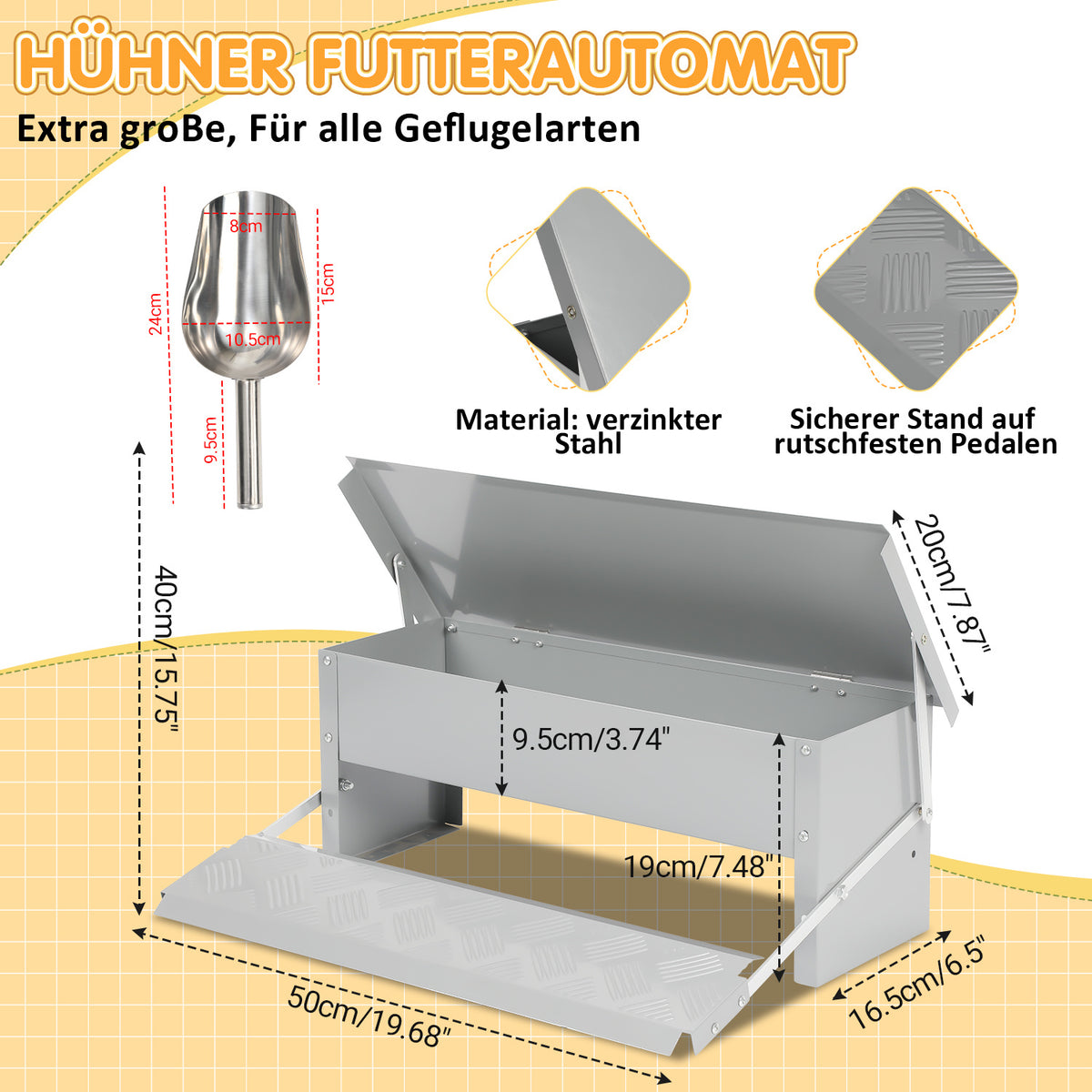 Cecaylie Geflügelfutterautomat für Hühner – 3 Varianten
