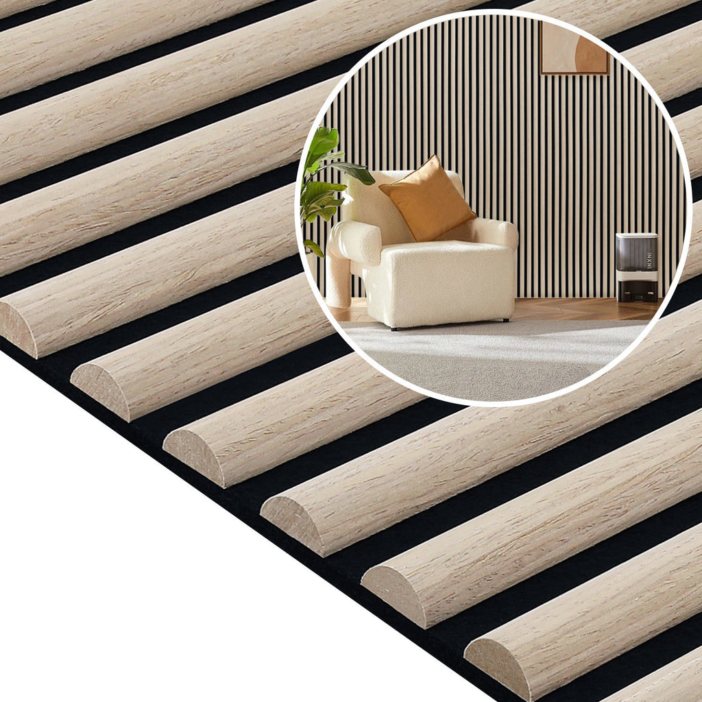 Akustikpaneele mit halbrunden Holzlamellen 120 × 60 cm – 1–4 Stück