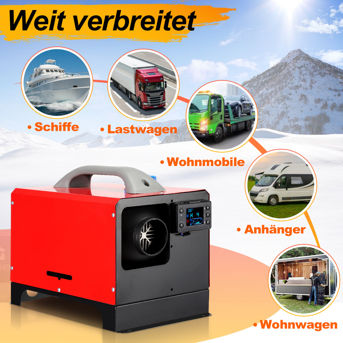 Diesel-Standheizung 8 kW 12 V mit LCD & Fernbedienung