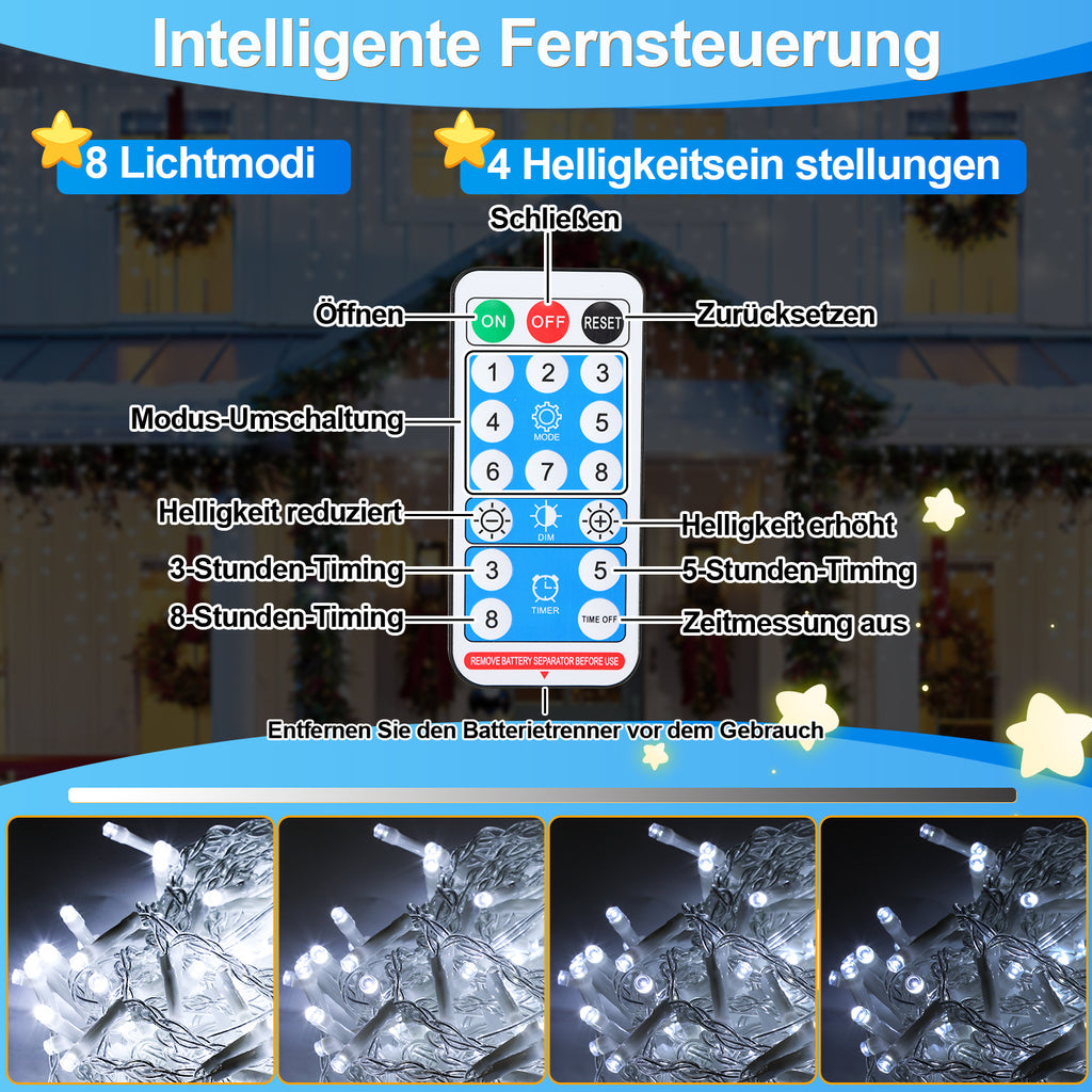 Solar Eisregen Lichterkette Fernbedienung