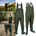 Cecaylie Wathose mit Gummistiefeln, Brustwathose 70D Nylon-PVC, Anglerhose M–XXL, EU 40–47