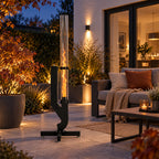Pellet-Feuersäule mit Glasrohr 138 cm – Pelletfackel für Garten & Terrasse