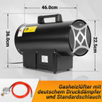 Gasheizgebläse 10/15/30 kW mit Gasschlauch & Druckminderer