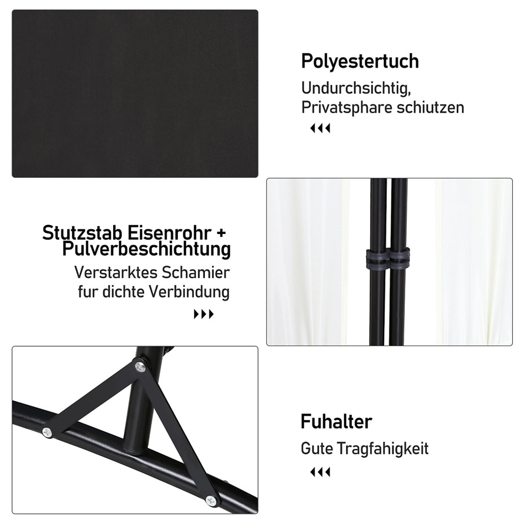 Cecaylie Paravent Raumteiler, faltbarer Sichtschutz aus Polyester, 1/3/4-teilig, Beige/Anthrazit