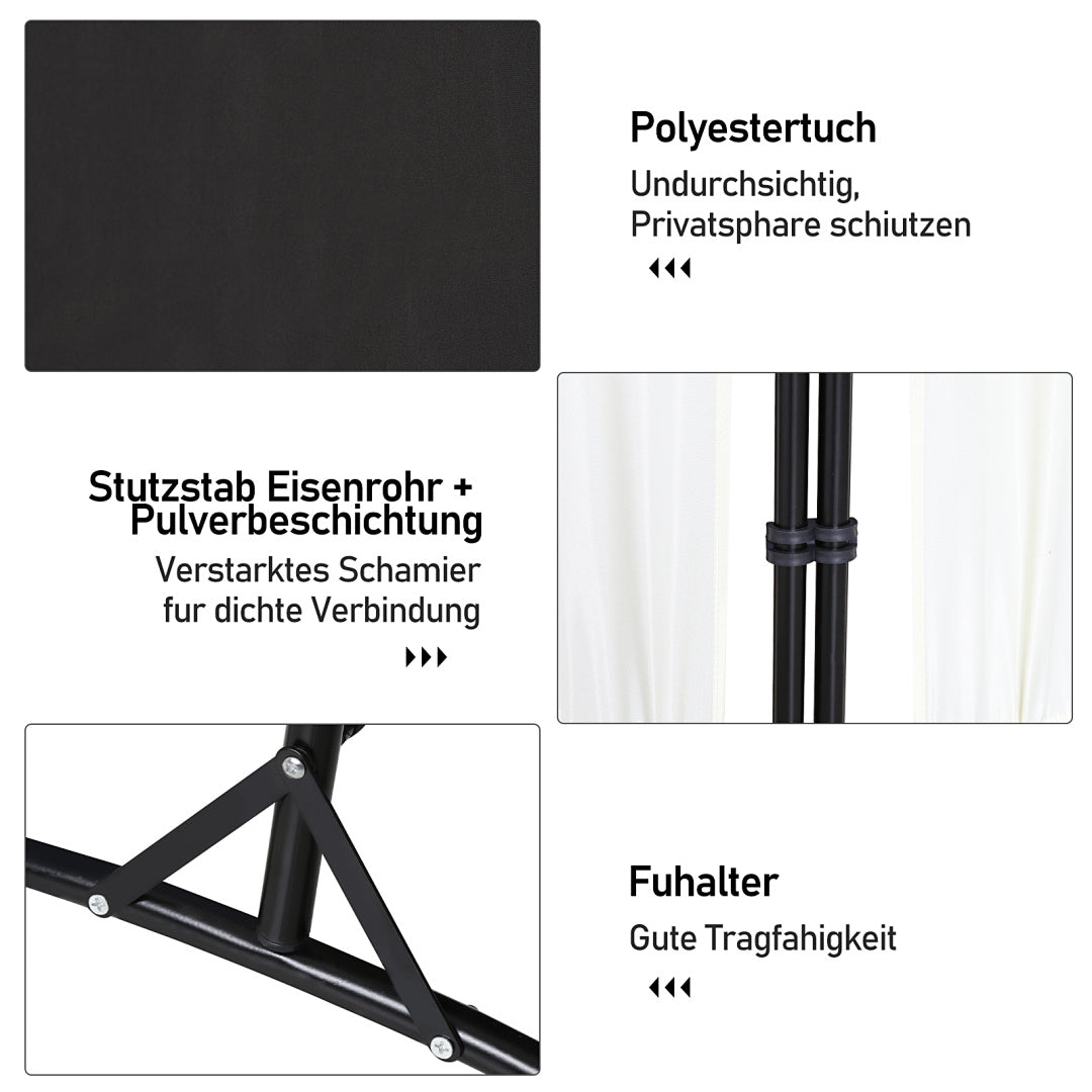 Cecaylie Paravent Raumteiler, faltbarer Sichtschutz aus Polyester, 1/3/4-teilig, Beige/Anthrazit