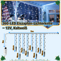 LED Eisregen Lichterkette 360LED Weihnachtsbeleuchtung