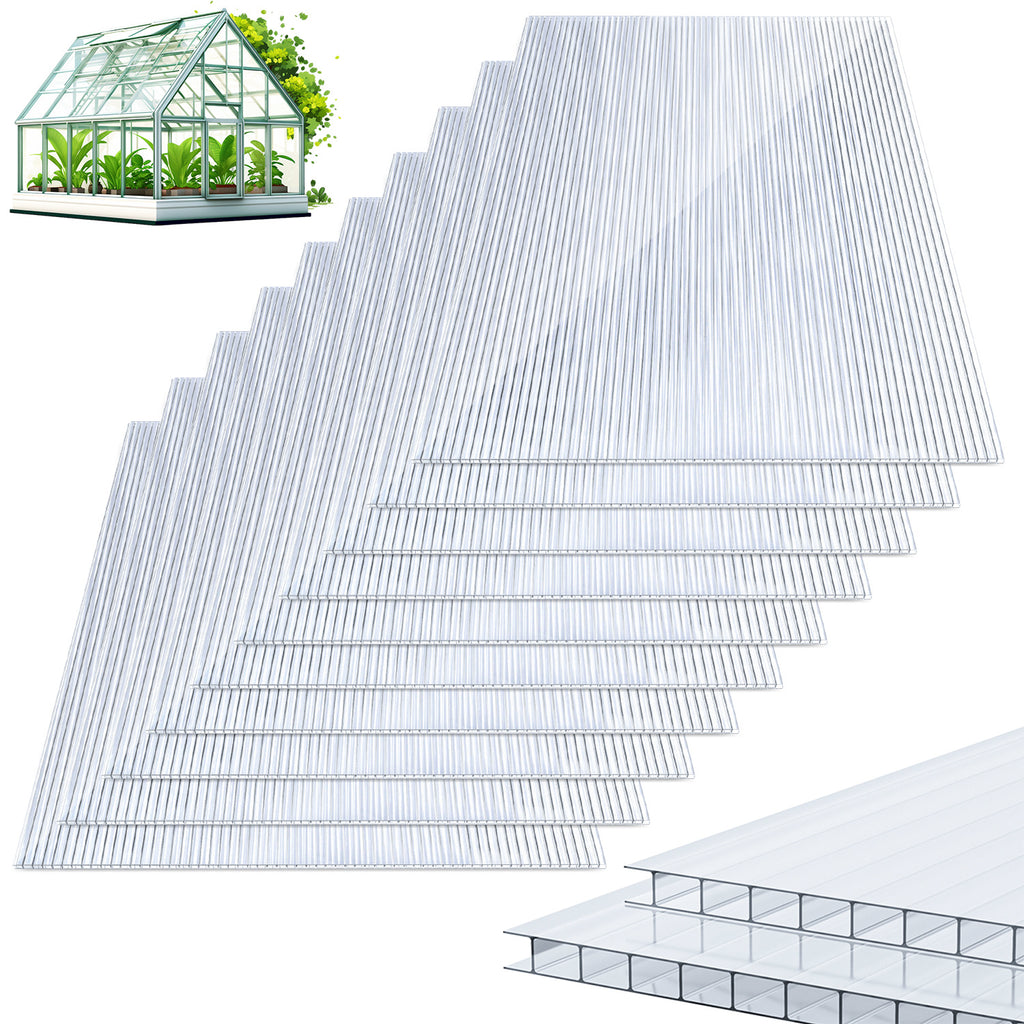 Polycarbonat Hohlkammerplatten 4/8 mm – 60,5 × 121 cm für Gewächshaus