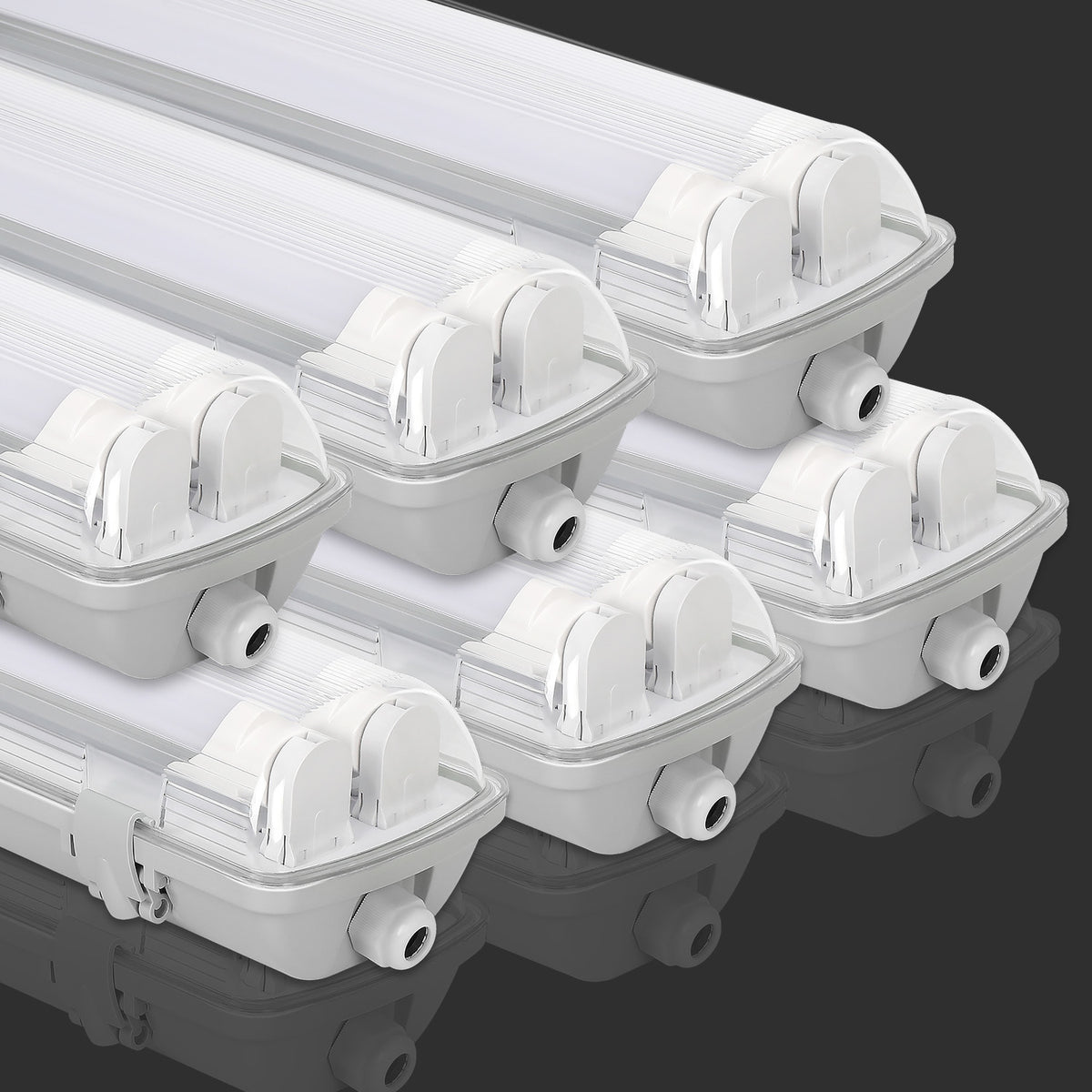 Cecaylie LED Feuchtraumleuchte IP65, 120/150 cm, Einrohr/Zweirohr