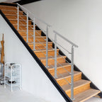 Cecaylie Edelstahl Treppengeländer 80–180 cm, Handlauf aus Edelstahl 201, verschiedene Querstreben