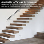 Cecaylie Handlauf Edelstahl Ø42 mm, Treppenhandlauf zur Wandmontage, 50–200 cm, Silber
