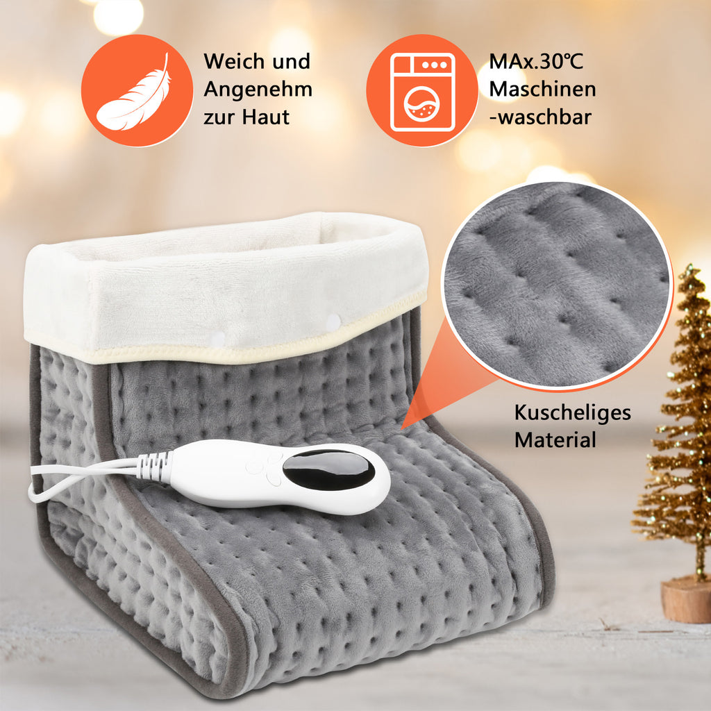 Cecaylie Elektrischer Fußwärmer 100W, 10 Heizstufen, 3 Timer, Waschbares Innenfutter