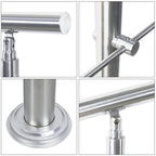 Cecaylie Edelstahl Treppengeländer 80–180 cm, Handlauf aus Edelstahl 201, verschiedene Querstreben