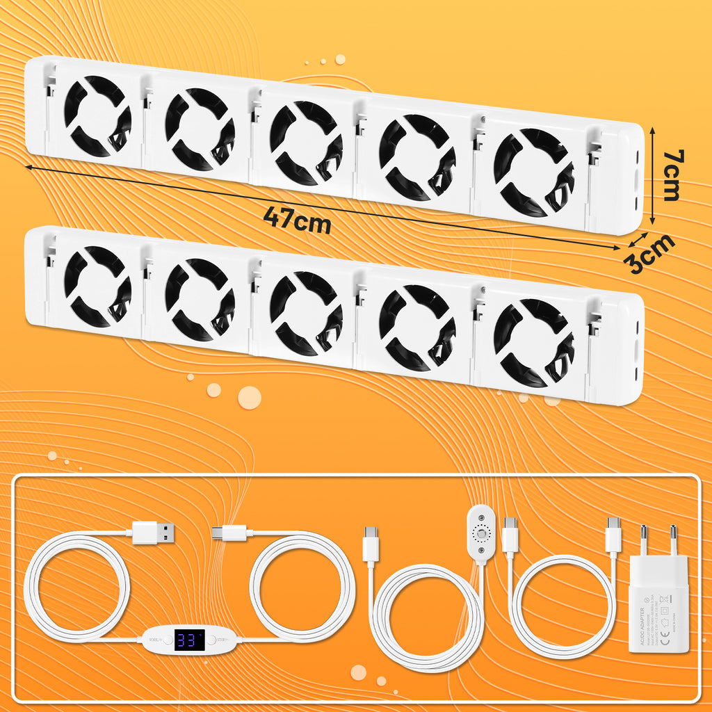 Heizkörperventilator mit Thermostat – 3/5 Lüfter, Mono-, Duo- oder Trio-Set