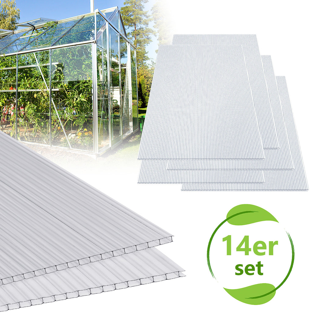 Polycarbonat Hohlkammerplatten 4/8 mm – 60,5 × 121 cm für Gewächshaus