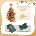 Mini-Weihnachtsbaum 40 cm mit 30 LEDs & 18 Ornamenten