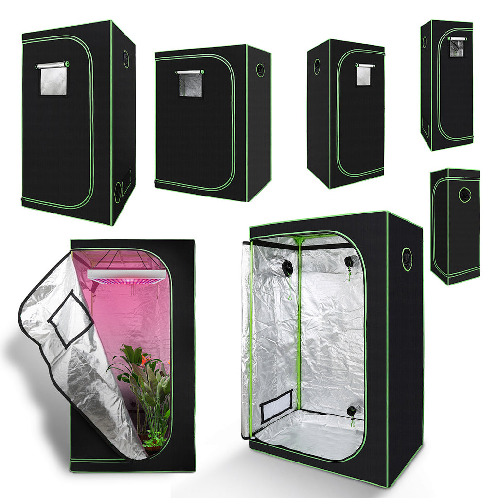 Cecaylie Growzelt 600D Oxford, Growbox Indoor mit reflektierender Folie, 5 Größen, Schwarz/Grün