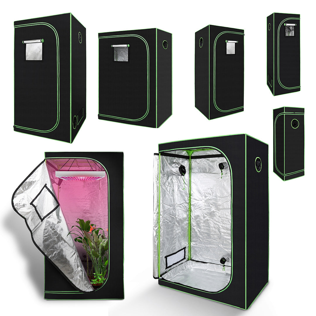 Cecaylie Growzelt 600D Oxford, Growbox Indoor mit reflektierender Folie, 5 Größen, Schwarz/Grün