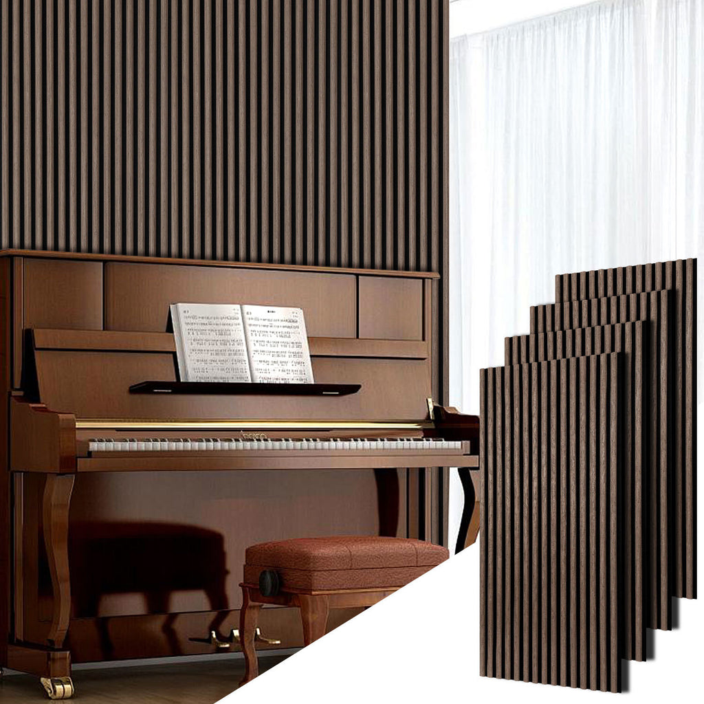 Akustikpaneele mit halbrunden Holzlamellen 120 × 60 cm – 1–4 Stück