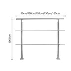 Cecaylie Edelstahl Treppengeländer 80–180 cm, Handlauf aus Edelstahl 201, verschiedene Querstreben