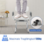 360° drehbarer Duschstuhl mit Armlehnen – 40–48 cm, bis 136 kg