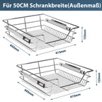Ausziehbare Teleskopschublade für Küchenschrank 30–60 cm – 2/4/6er Set