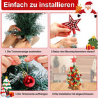 Mini-Weihnachtsbaum 40 cm mit 30 LEDs & 18 Ornamenten