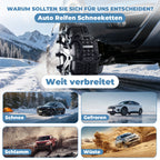 Cecaylie Schneeketten für Autoreifen, 6er/12er Set, Anfahrhilfe für Schnee und Eis