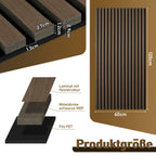 Akustikpaneele 120 × 60 cm mit Holzlamellen – 1–8 Stück