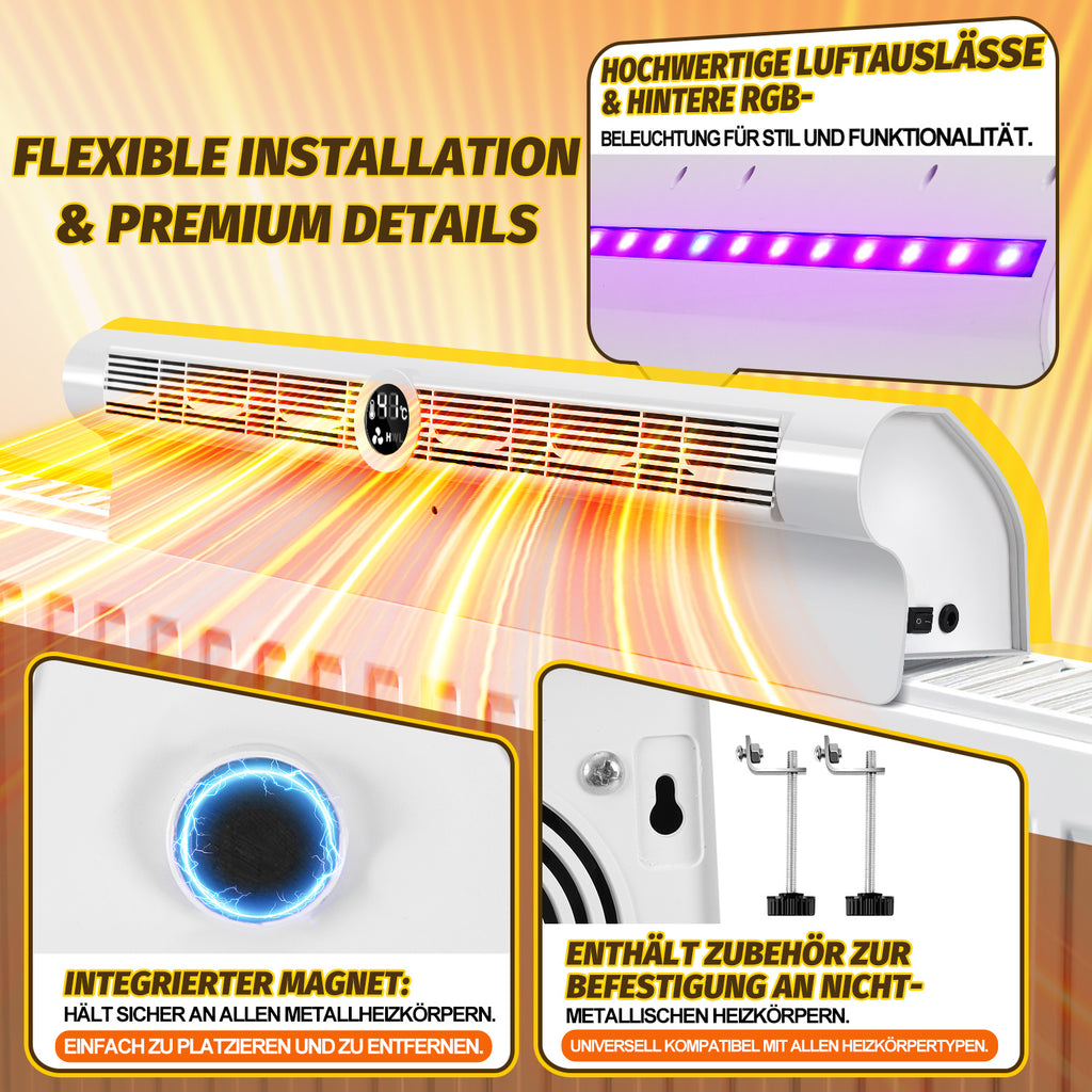 Heizkörperventilator mit Thermostat – 6 Lüfter, Fernbedienung, Mono-/Duo-Set