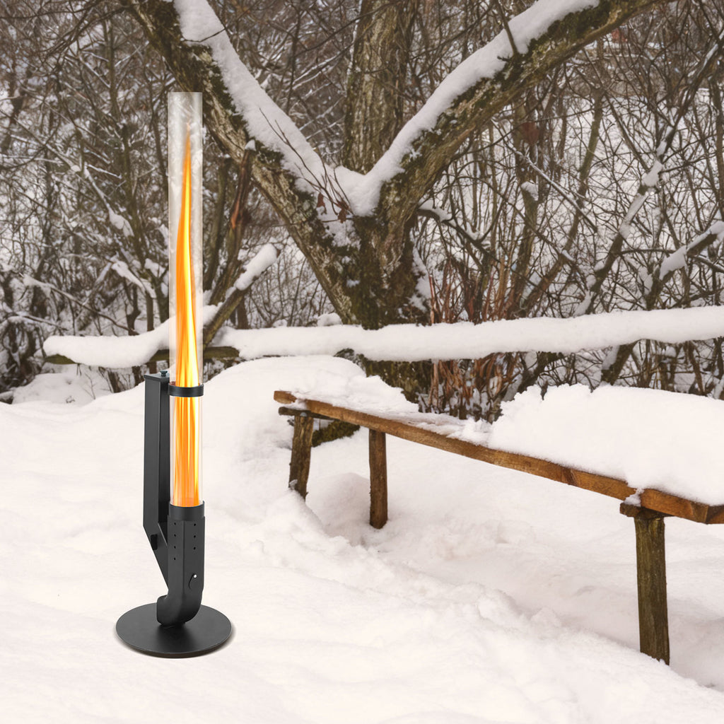 Pellet-Feuersäule mit Glasrohr 131,5 cm – Pelletfackel für Garten & Terrasse