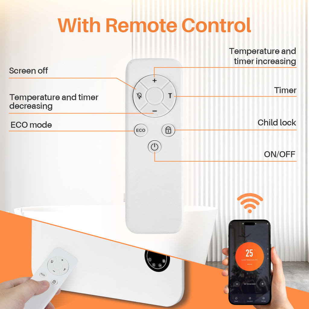 Infrarotheizung mit Thermostat und WiFi Steuerung – Heizpaneel Elektroheizung 400W | 600W für Wandmontage
