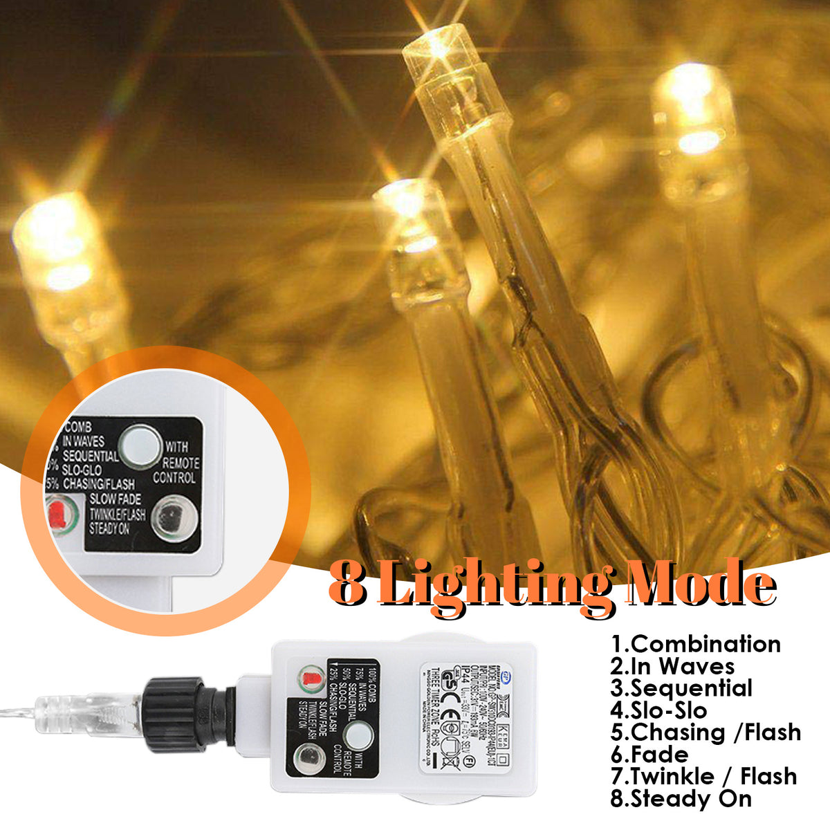 LED Lichterkette mit 8 verschiedenen Lichtmodi