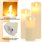 5er-Set LED-Echtwachskerzen mit Fernbedienung & Timer, Warmweiß