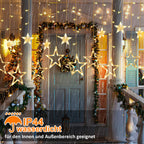 LED Sternenvorhang 2 m mit 138 LEDs & 8 Modi, Warmweiß
