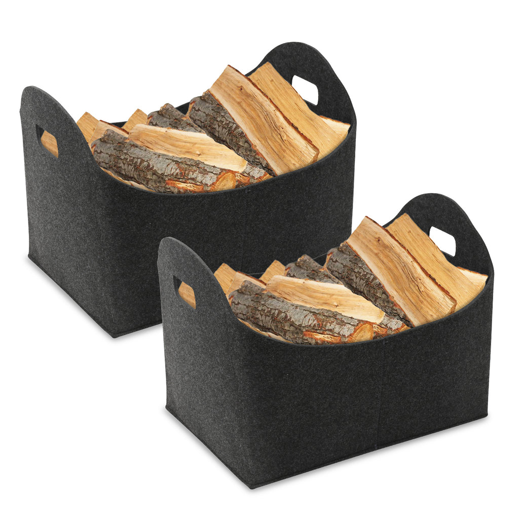 Filzkorb Kaminholztasche 2er Set