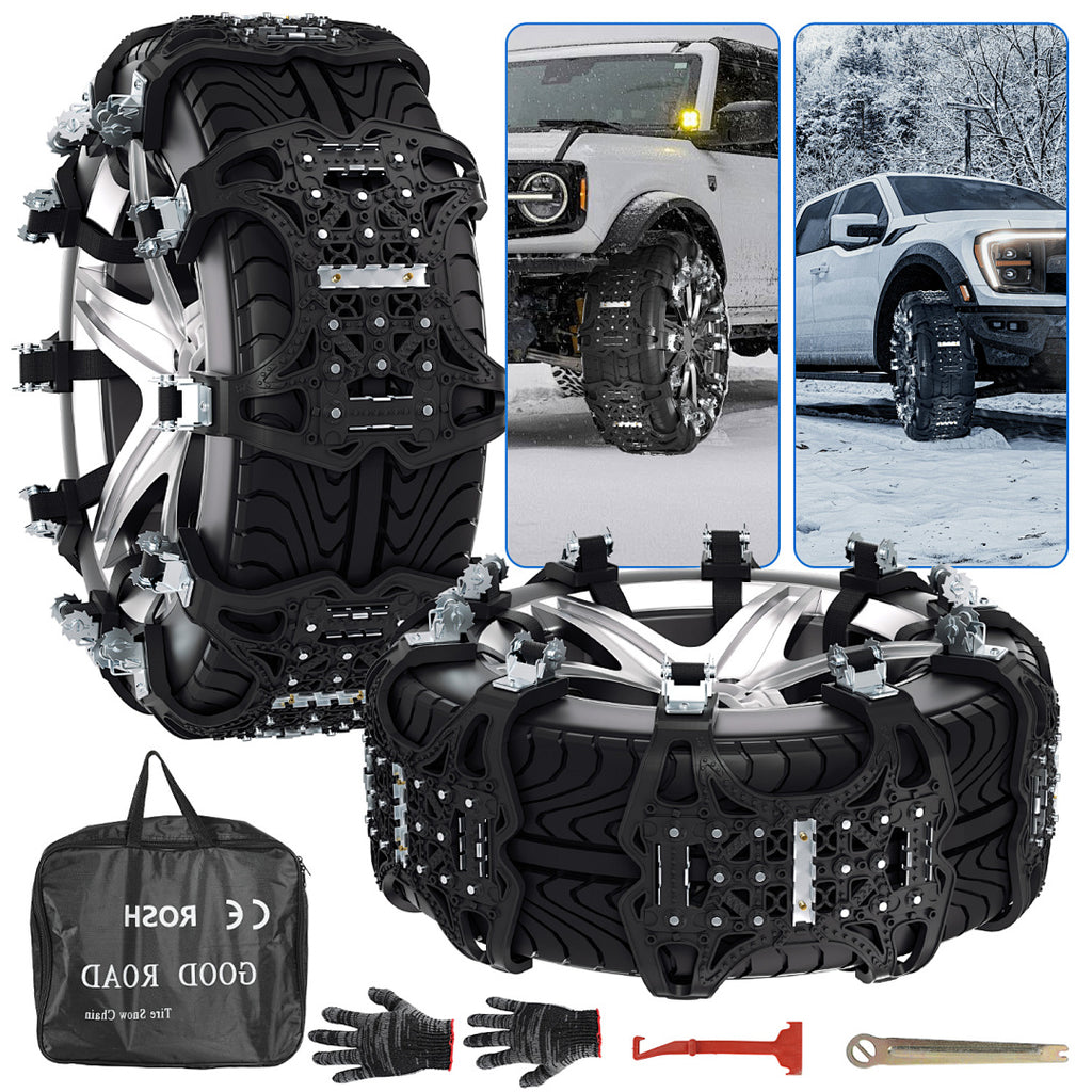 Cecaylie Schneeketten für Autoreifen, 6er/12er Set, Anfahrhilfe für Schnee und Eis
