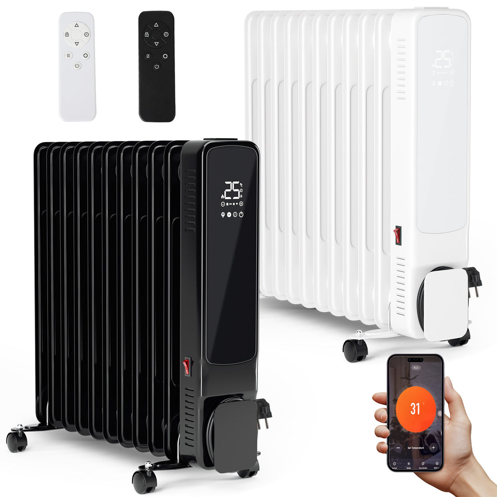 Cecaylie Ölradiator 2500W mit WLAN, 11 Rippen, Thermostat, App-Steuerung & Fernbedienung
