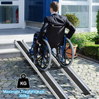 Cecaylie 2er Teleskop-Rollstuhlrampe aus Aluminium, 152/183/213 cm, bis 300 kg