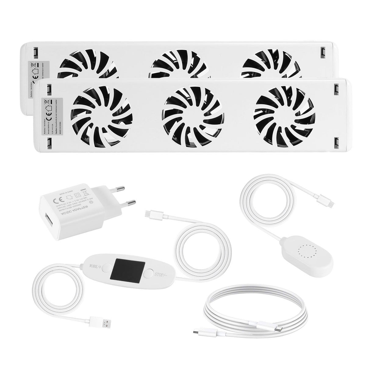 Heizkörperventilator mit Thermostat – 3/5 Lüfter, Mono-, Duo- oder Trio-Set