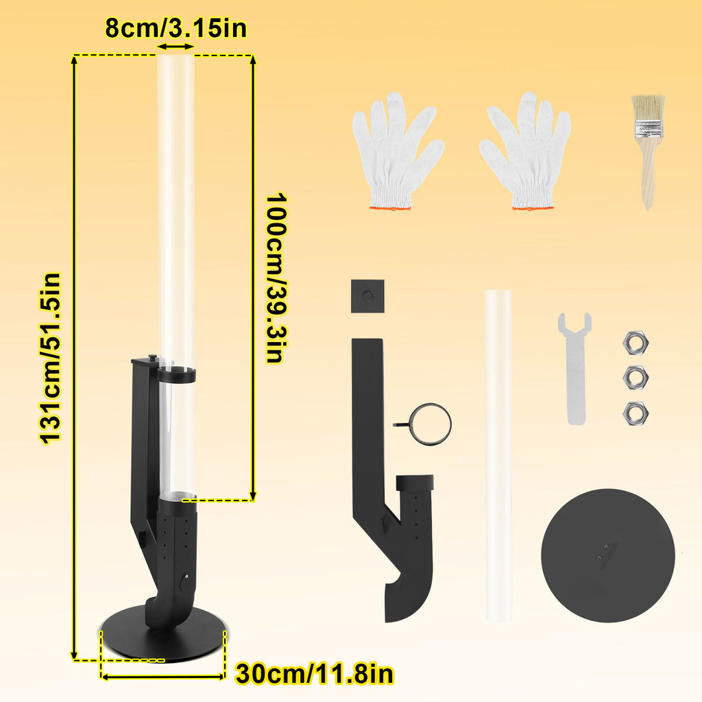 Pellet-Feuersäule mit Glasrohr 131,5 cm – Pelletfackel für Garten & Terrasse