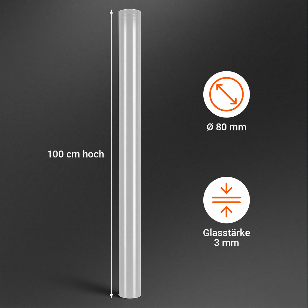 Pellet-Feuersäule mit Glasrohr 138 cm – Pelletfackel für Garten & Terrasse